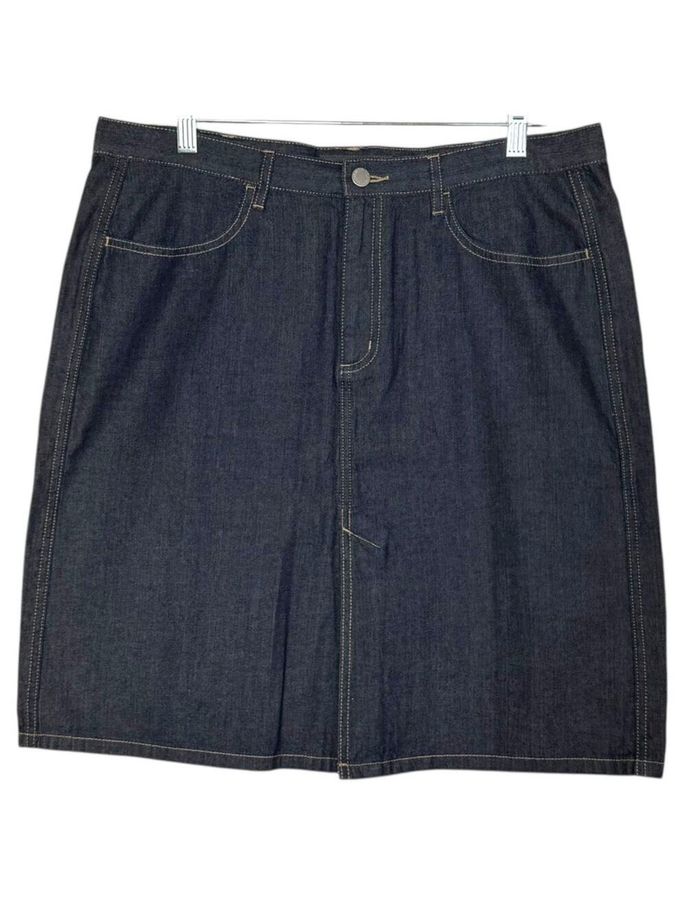 Banana Republic Factory Denim Skirt 100% Cotton Dark Wash Jean Skirt Size 14